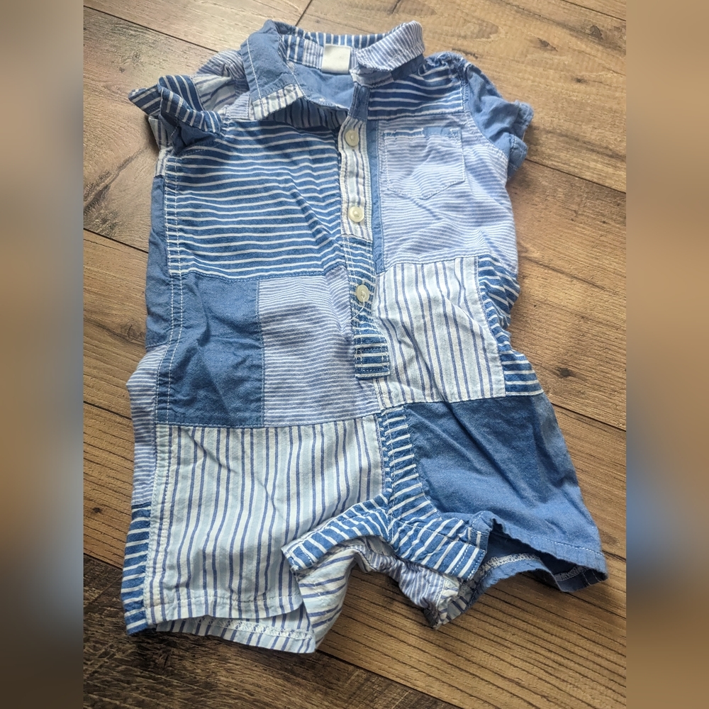 Baby Gap infant boys patchwork short sleeve romper
